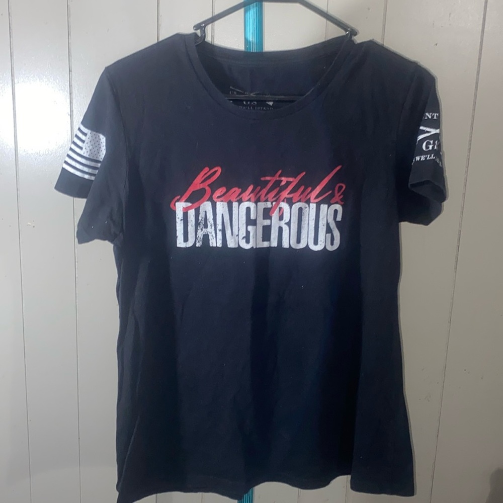 Women’s large Beautiful and Dangerous , right to bear arms shirt